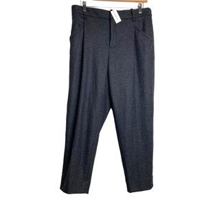 Banana Republic Wool Blend Stretch Dress Pants Elastic Waist Size 12P Gray NWT